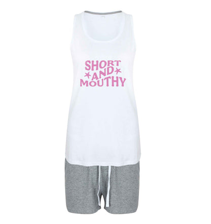 Short and mouthy size XL women's pyjama shorts set in pink 