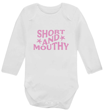 Short and mouthy baby vest long sleeved white 6-12 months