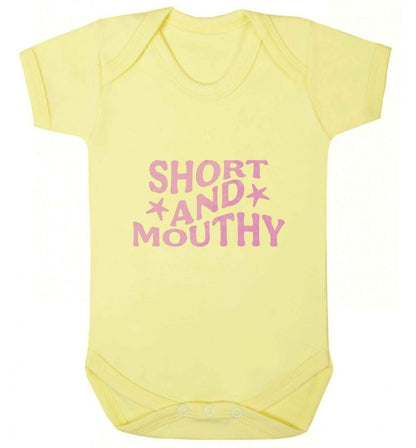 Short and mouthy baby vest pale yellow 18-24 months