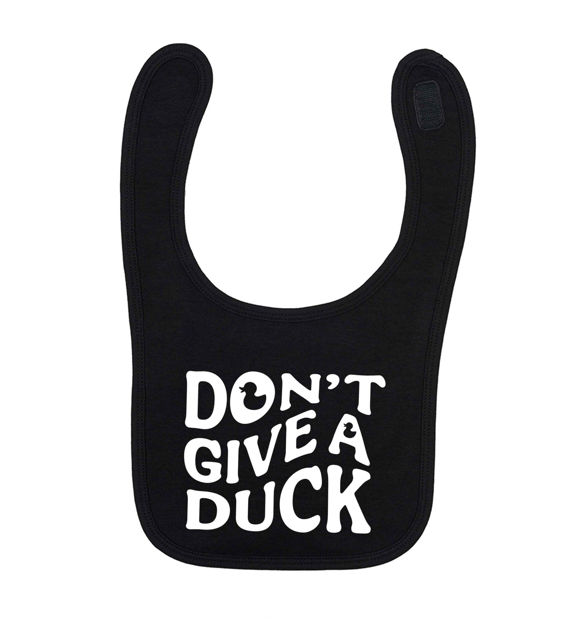 Don't give a duck black baby bib