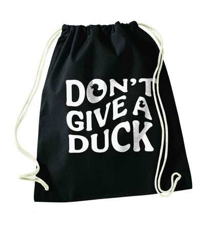 Don't give a duck black drawstring bag