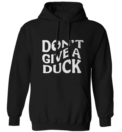 Don't give a duck adults unisex black hoodie 2XL