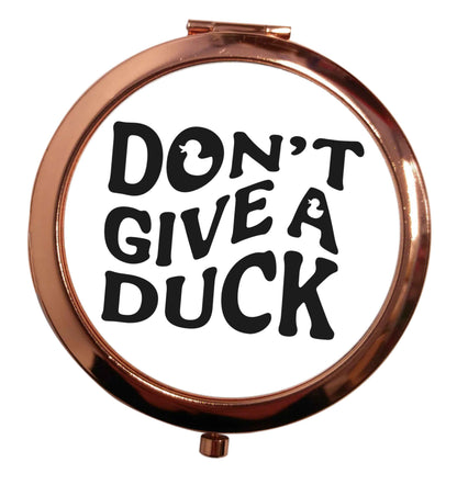 Don't give a duck rose gold circle pocket mirror