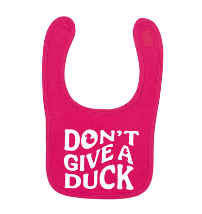 Don't give a duck dark pink baby bib