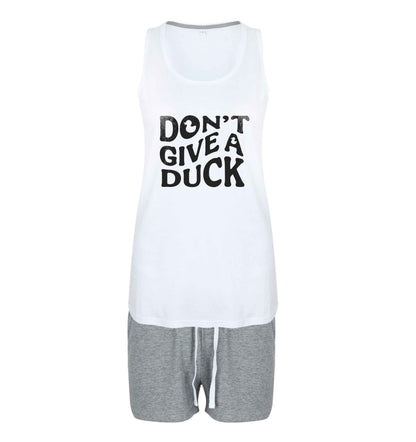 Don't give a duck size XL women's pyjama shorts set in pink 