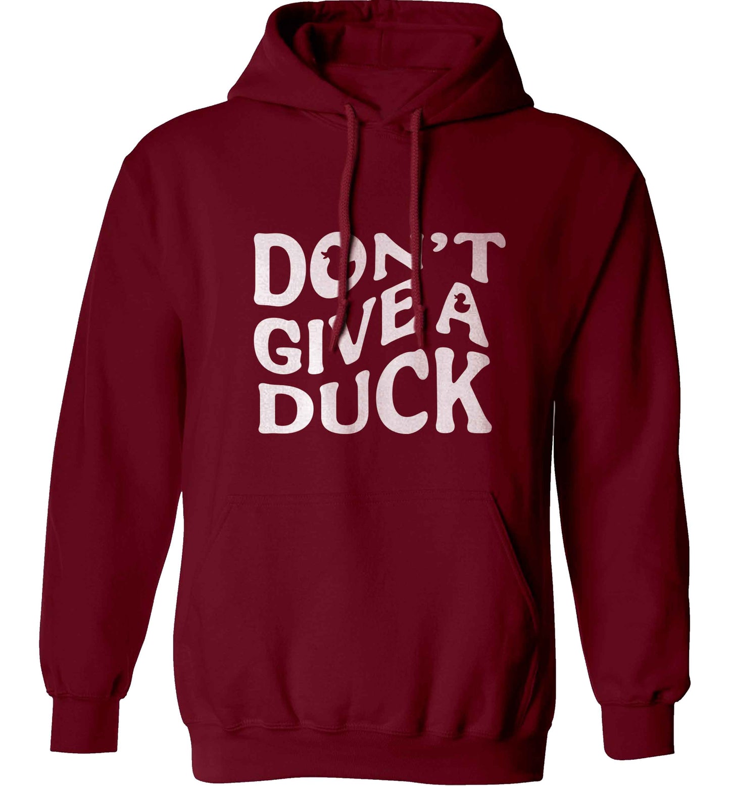 Don't give a duck adults unisex maroon hoodie 2XL
