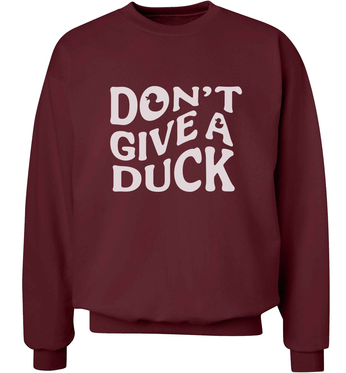 Don't give a duck adult's unisex maroon sweater 2XL