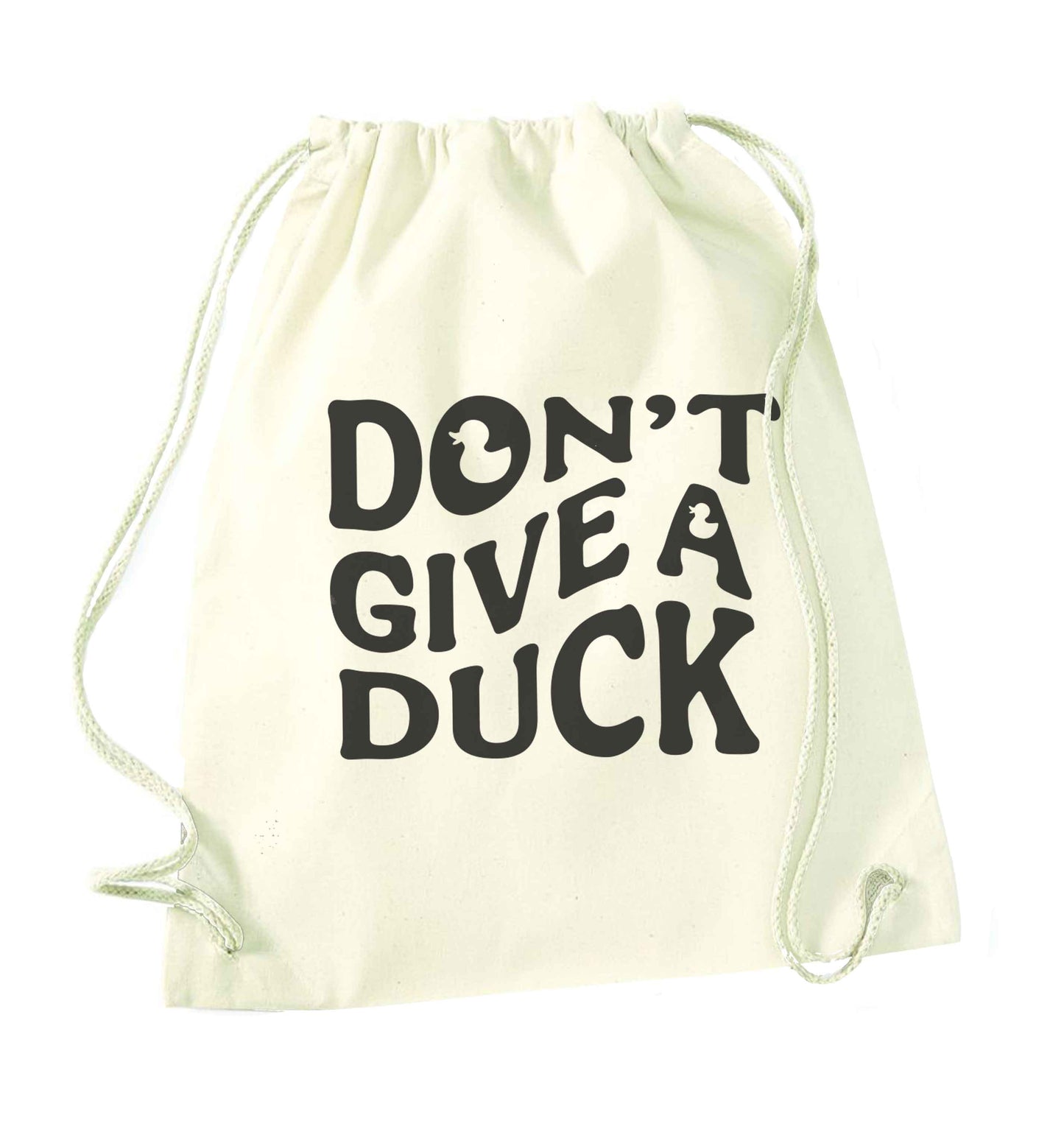Don't give a duck natural drawstring bag