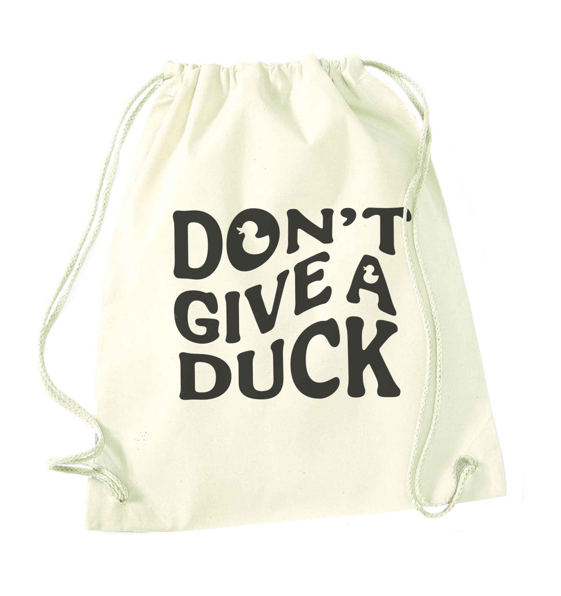 Don't give a duck natural drawstring bag
