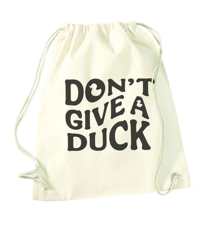 Don't give a duck natural drawstring bag