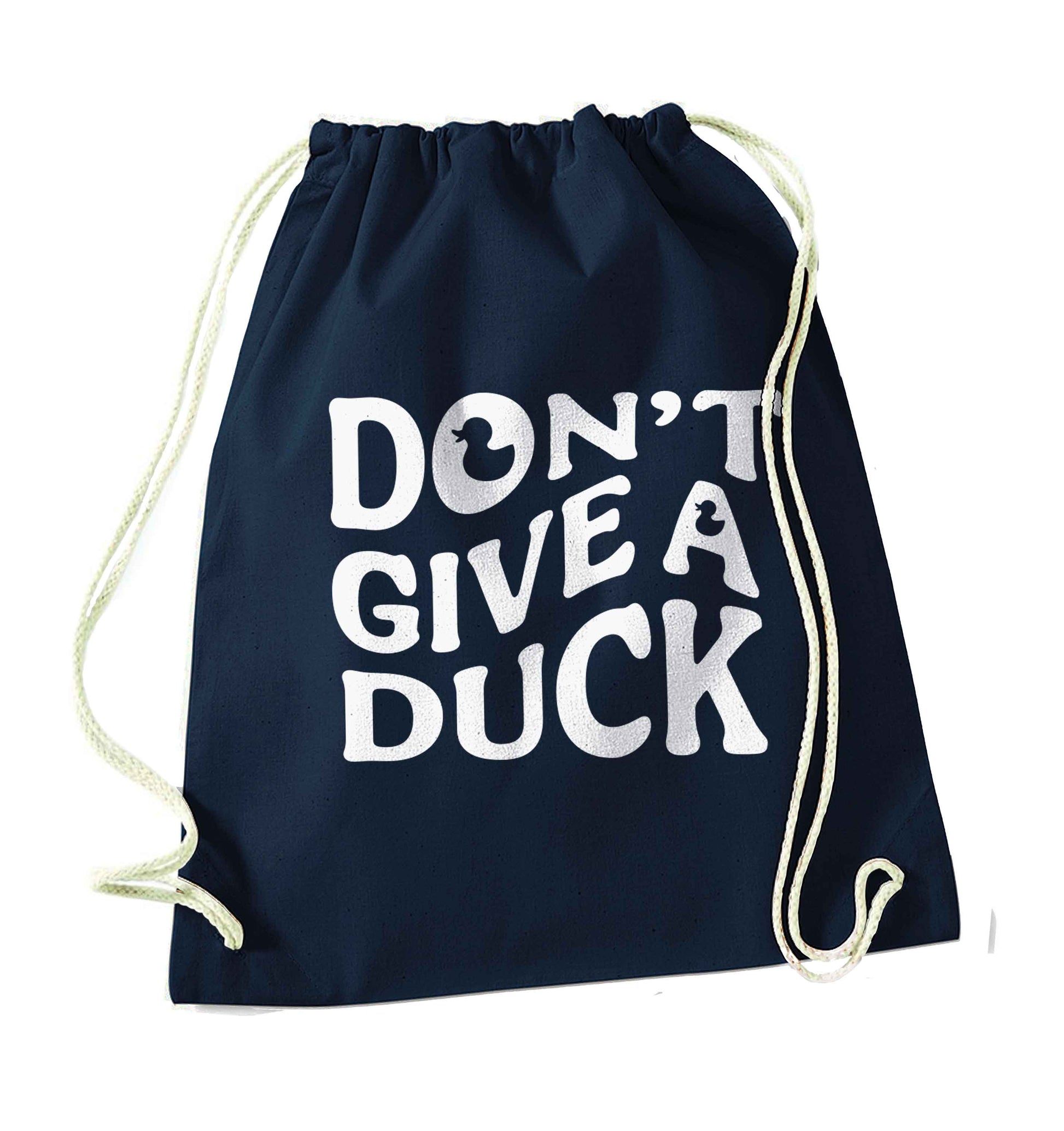 Don't give a duck navy drawstring bag