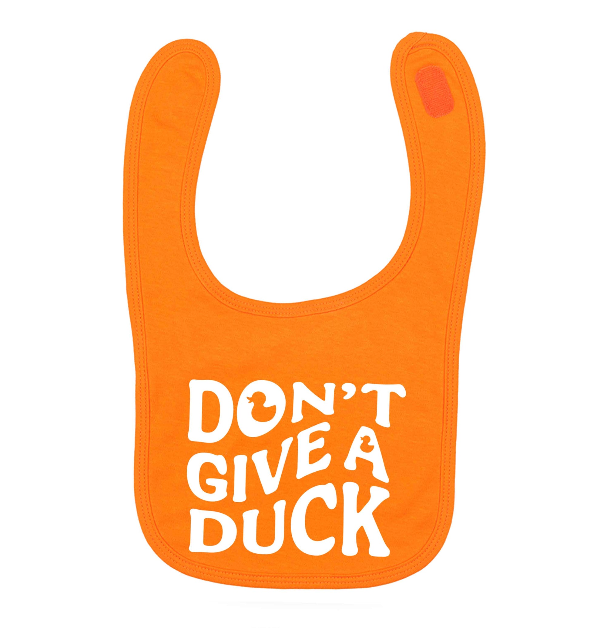 Don't give a duck orange baby bib