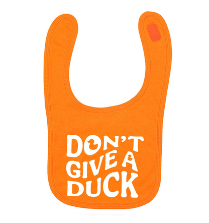 Don't give a duck orange baby bib