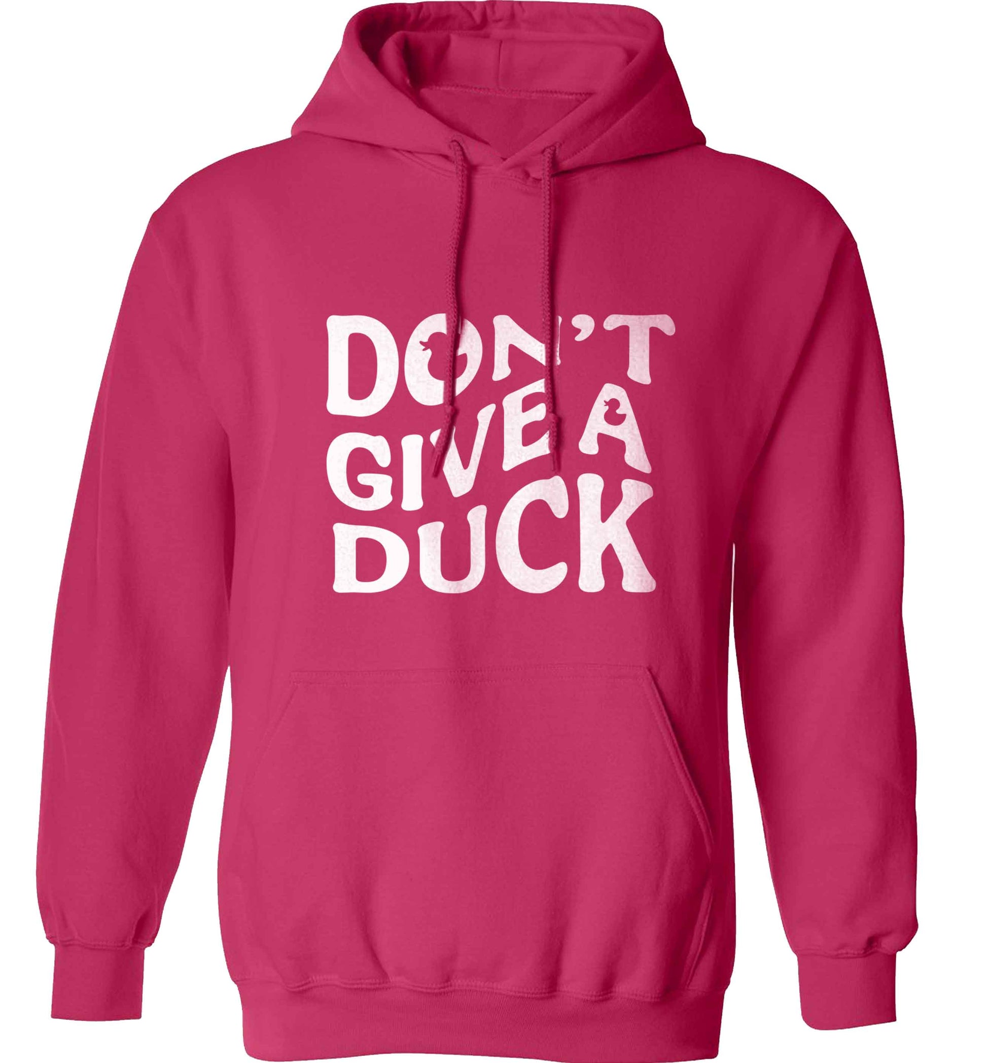 Don't give a duck adults unisex pink hoodie 2XL