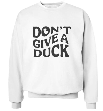 Don't give a duck adult's unisex white sweater 2XL