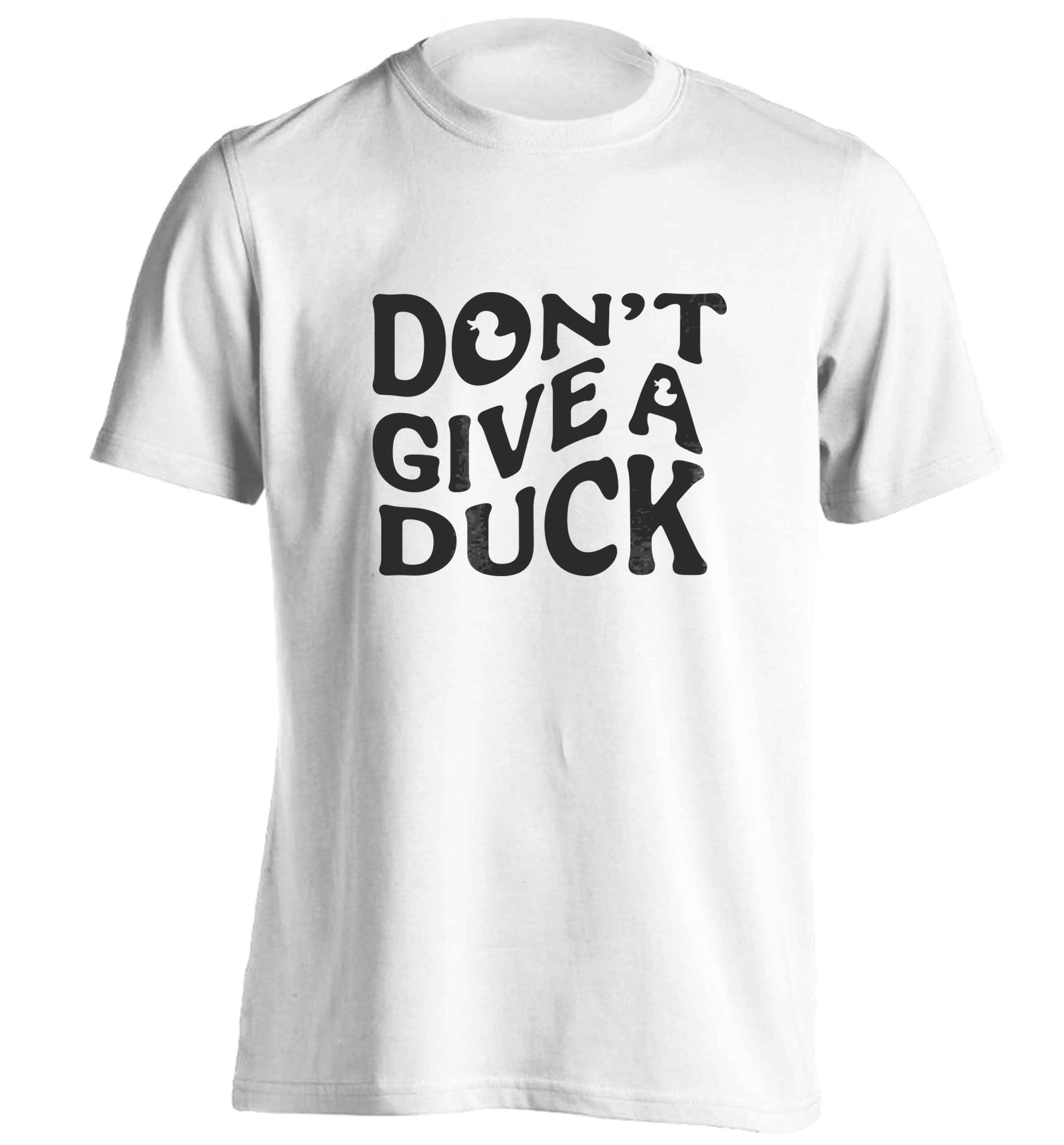 Don't give a duck adults unisex white Tshirt 2XL