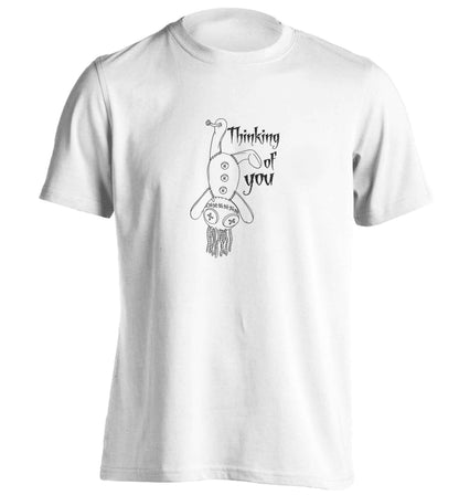 Thinking of you adults unisex white Tshirt 2XL