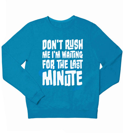 Don't rush me I'm waiting for the last minute children's blue sweater 12-13 Years