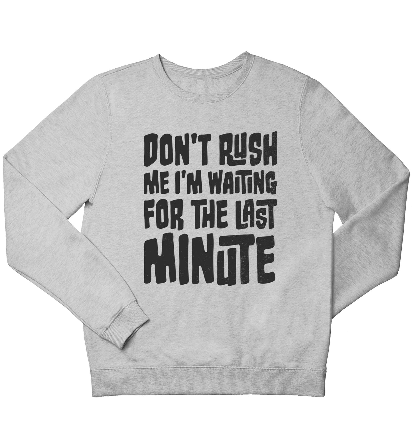 Don't rush me I'm waiting for the last minute children's grey sweater 12-13 Years