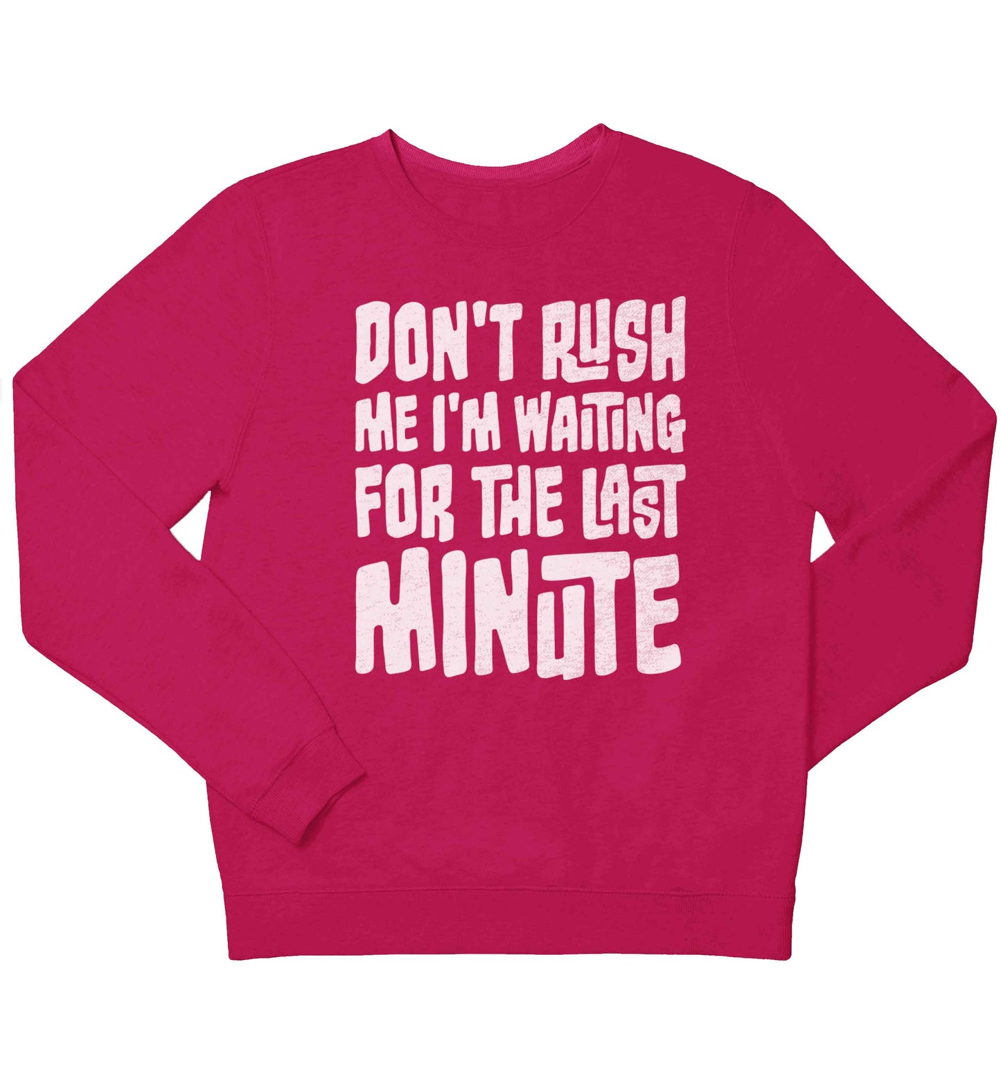 Don't rush me I'm waiting for the last minute children's pink sweater 12-13 Years
