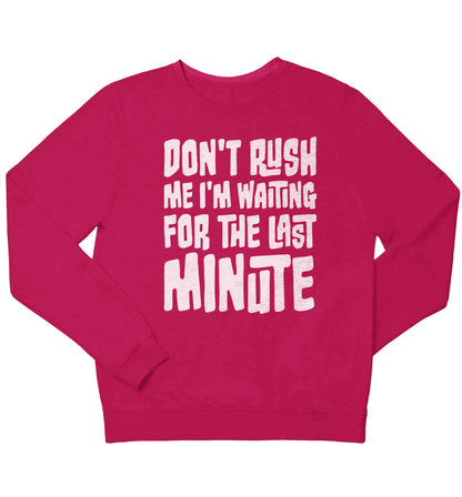Don't rush me I'm waiting for the last minute children's pink sweater 12-13 Years