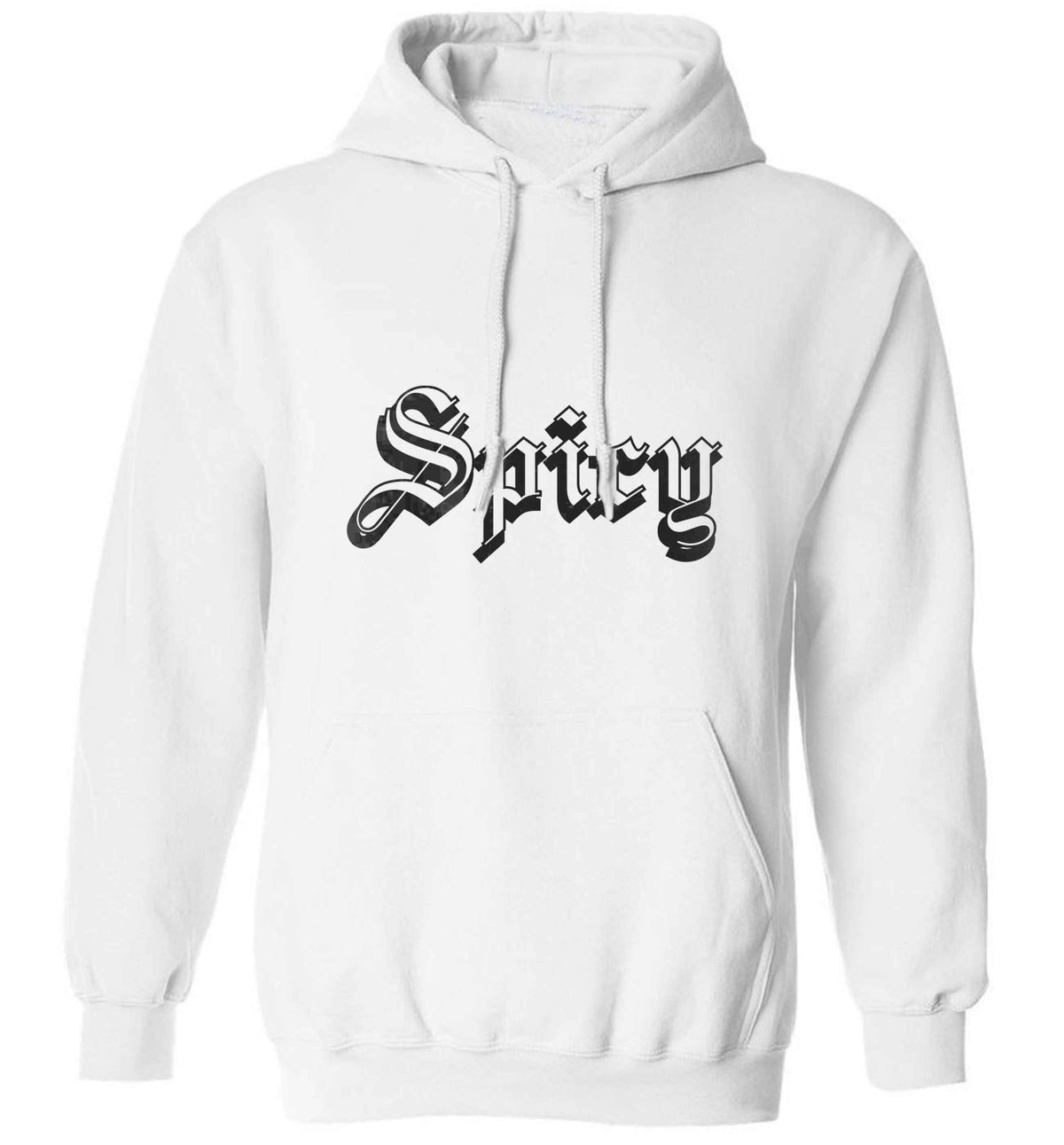 Spicy adults unisex white hoodie 2XL