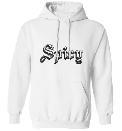 Spicy adults unisex white hoodie 2XL