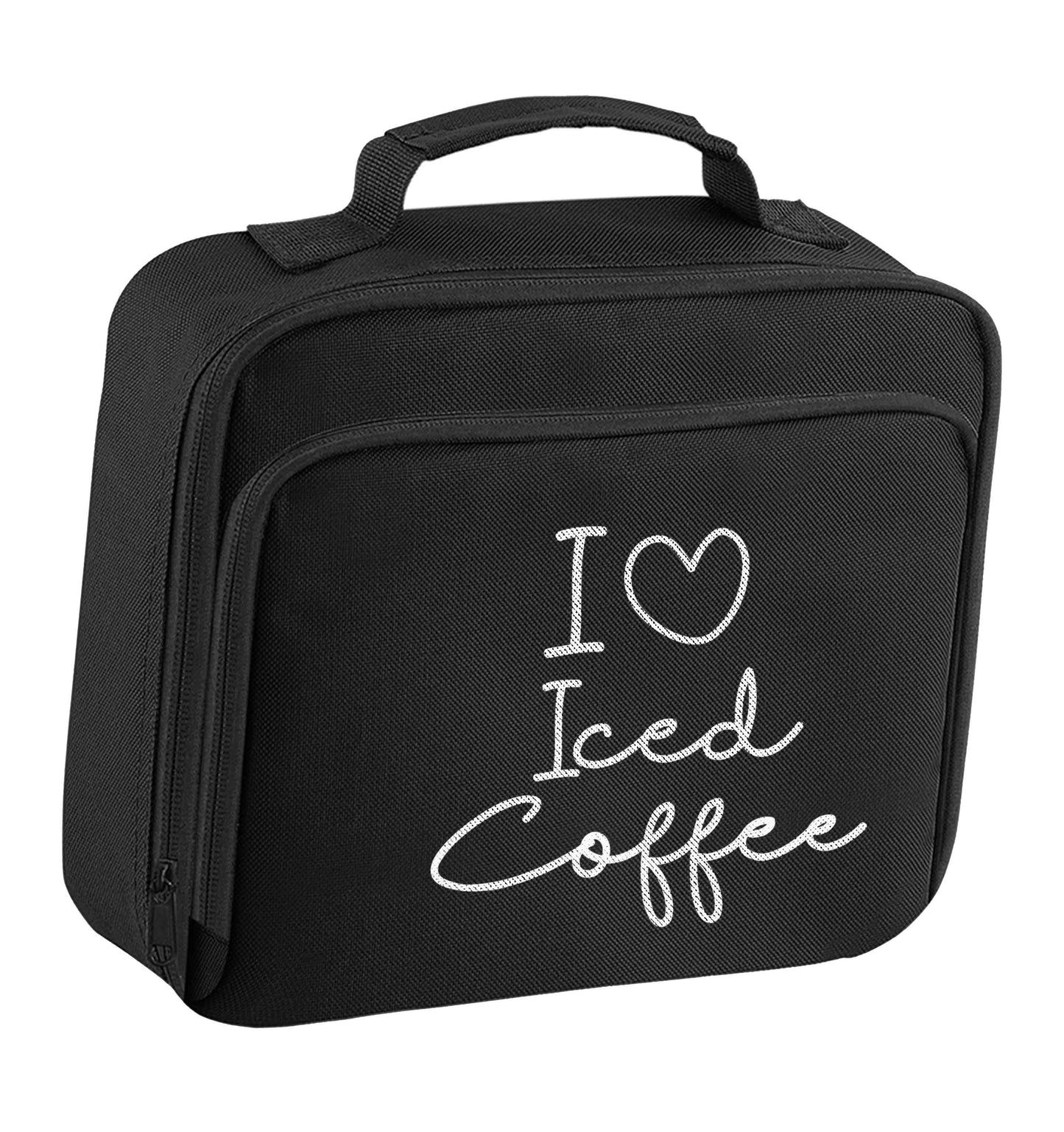 I love iced coffee insulated black lunch bag cooler