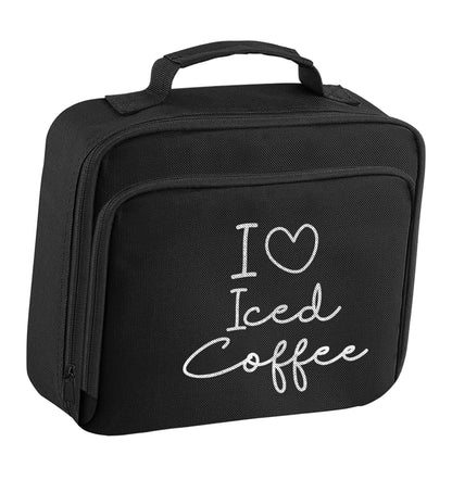 I love iced coffee insulated black lunch bag cooler