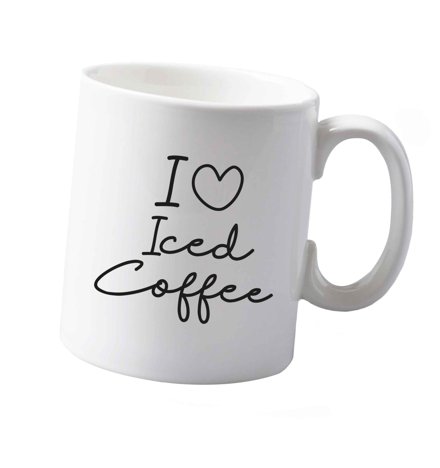 10 ozI Love Iced Coffee ceramic mug both sides