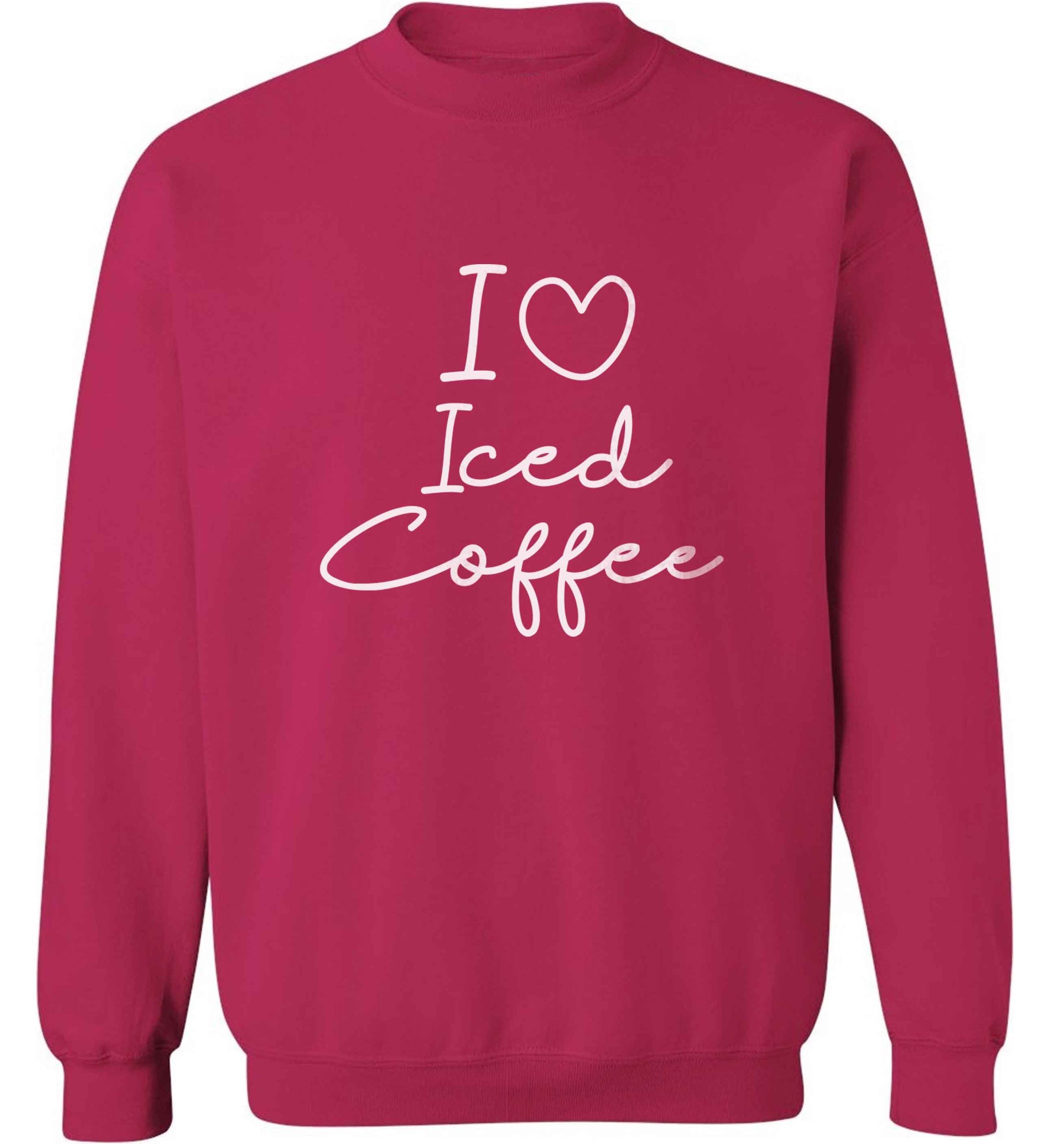 I love iced coffee adult's unisex pink sweater 2XL