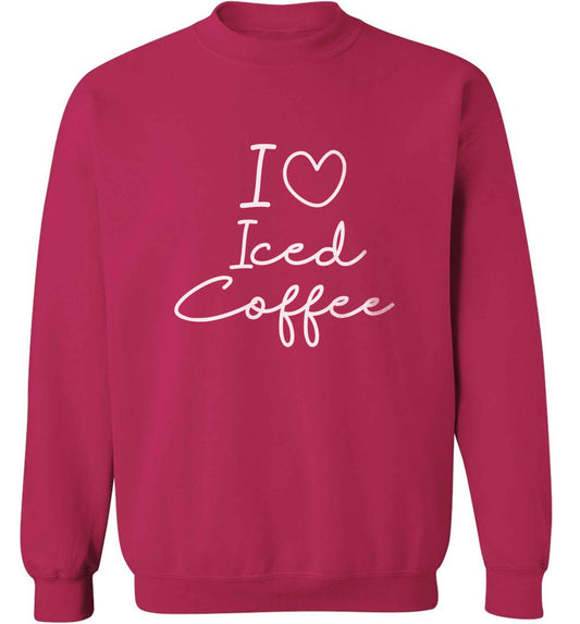 I love iced coffee adult's unisex pink sweater 2XL