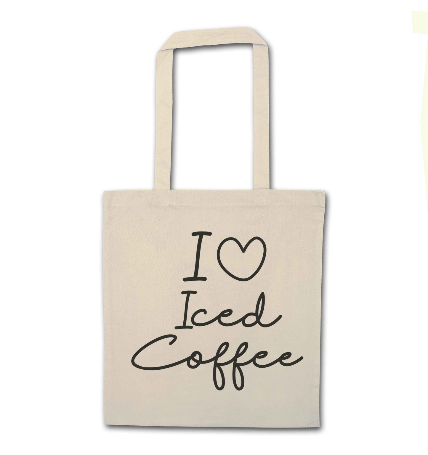 I love iced coffee natural tote bag