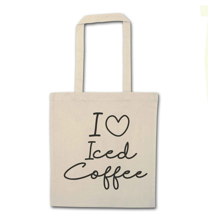 I love iced coffee natural tote bag