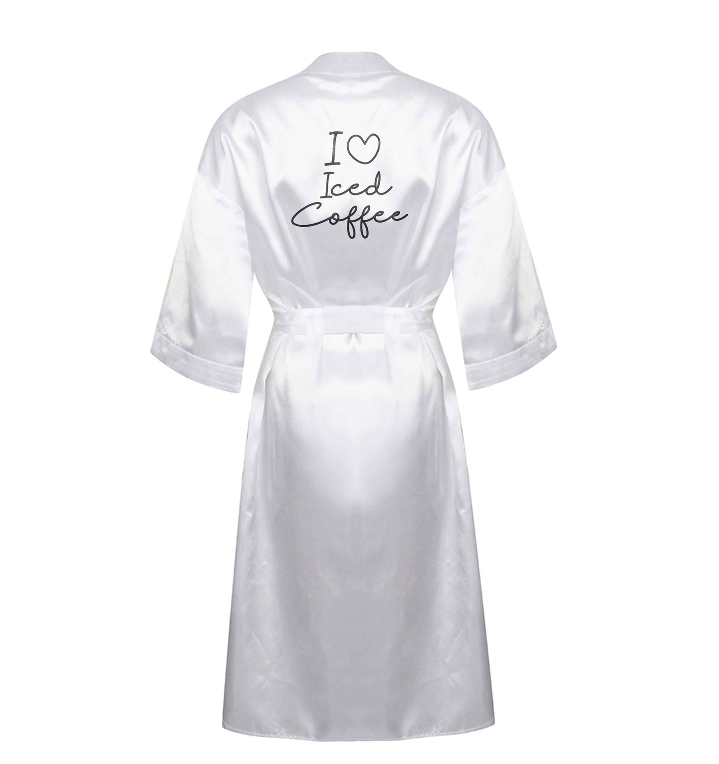 I love iced coffee XL/XXL white ladies dressing gown size 16/18