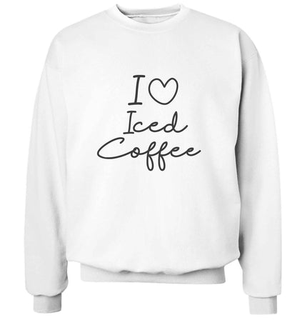 I love iced coffee adult's unisex white sweater 2XL