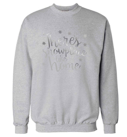 There's snowplace like home - metallic silver adult's unisex grey sweater 2XL