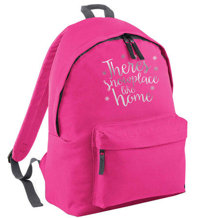 There's snowplace like home - metallic silver pink adults backpack