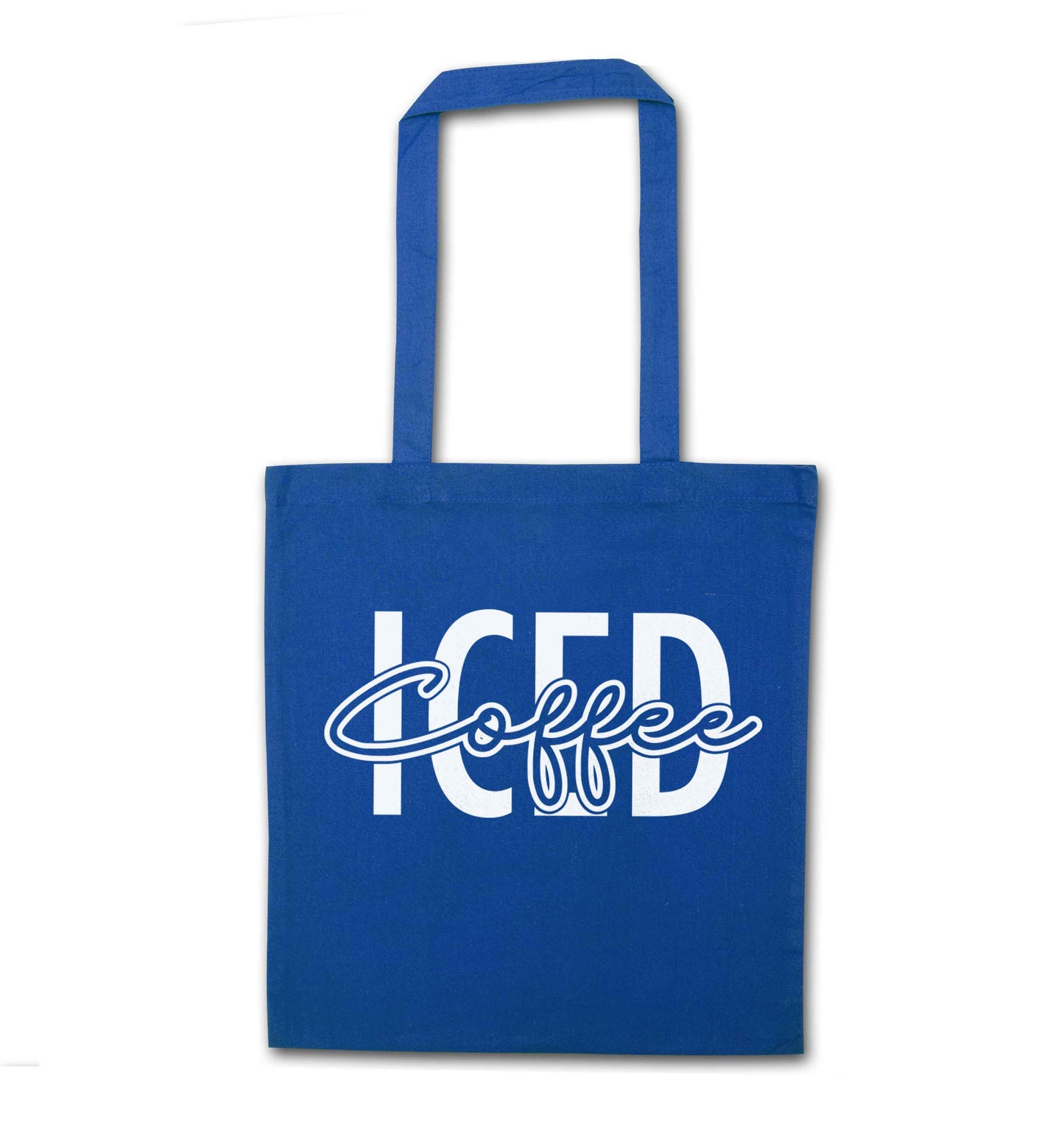 Iced Coffee blue tote bag