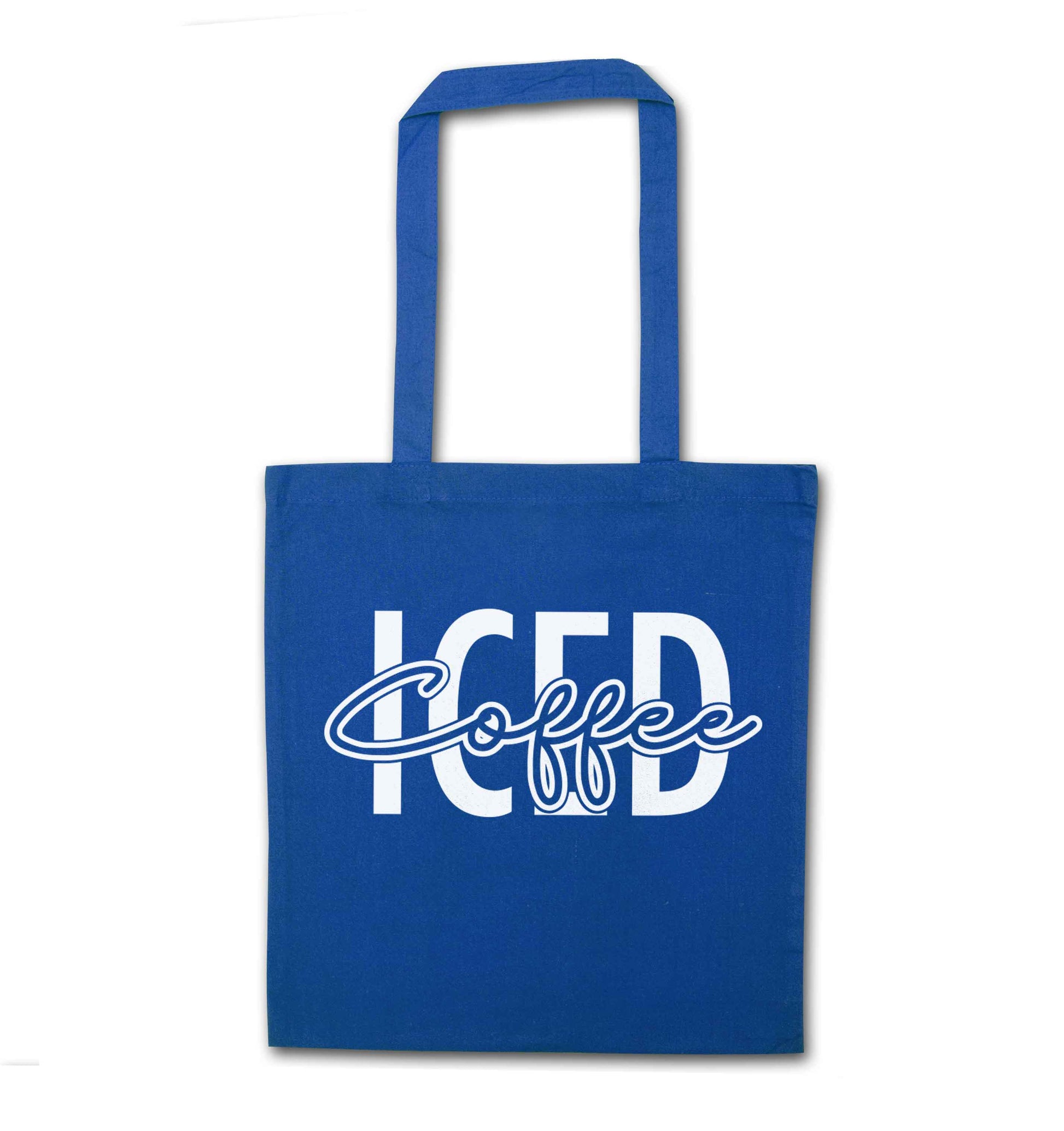 Iced Coffee blue tote bag