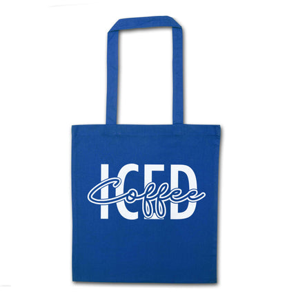 Iced Coffee blue tote bag