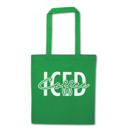 Iced Coffee green tote bag