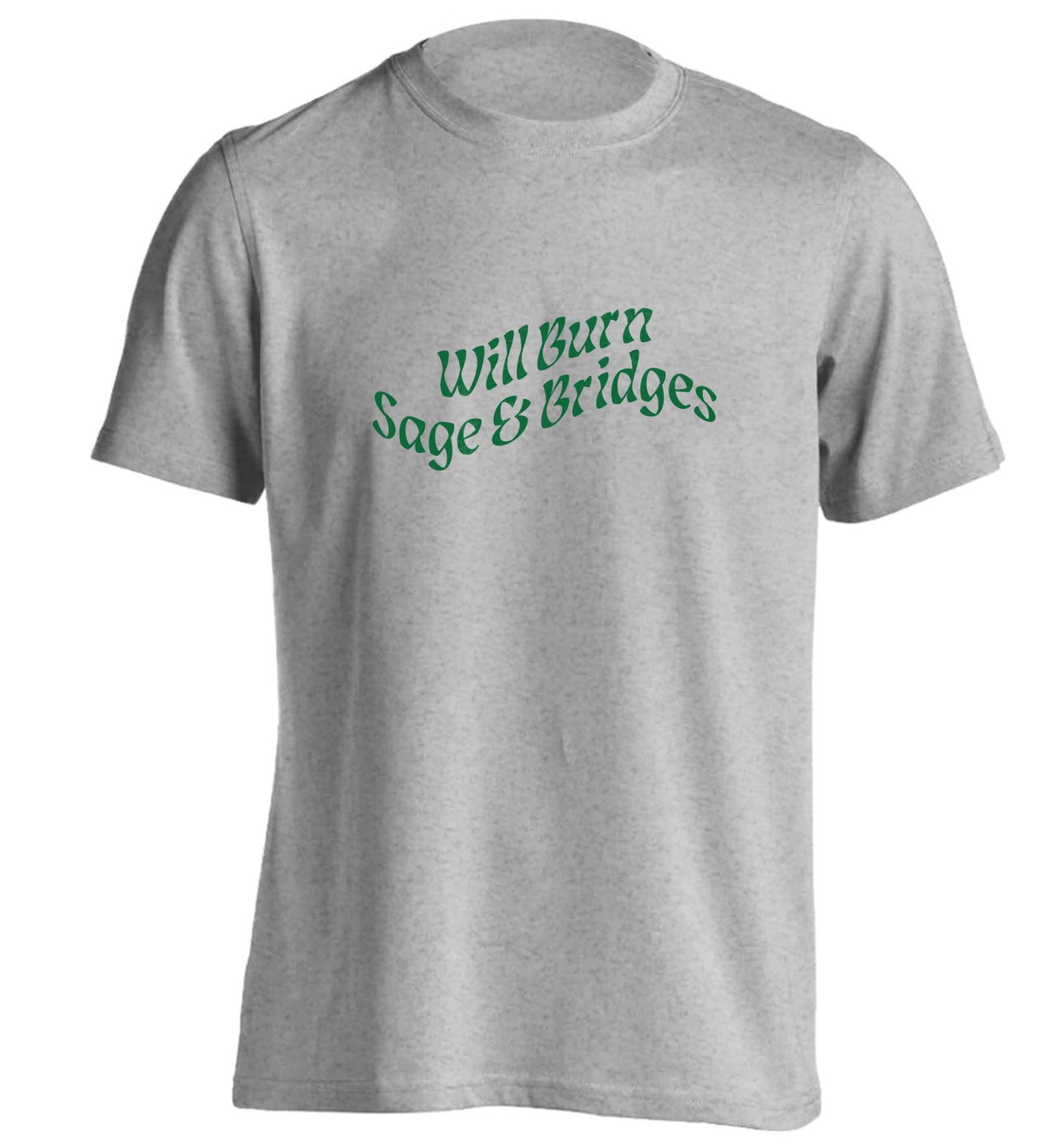Will burn bridges and sage adults unisex grey Tshirt 2XL