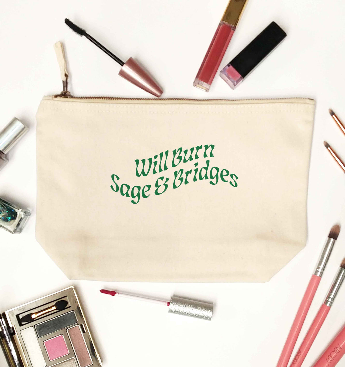 Will burn bridges and sage natural makeup bag
