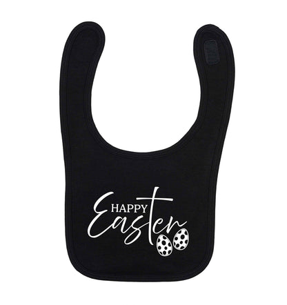 Happy Easter black baby bib