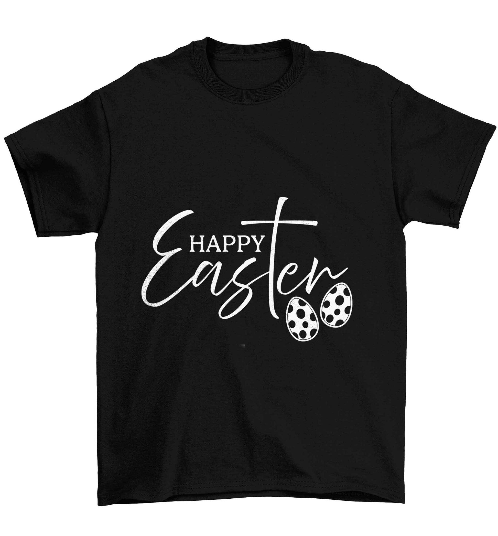 Happy Easter Children's black Tshirt 12-13 Years