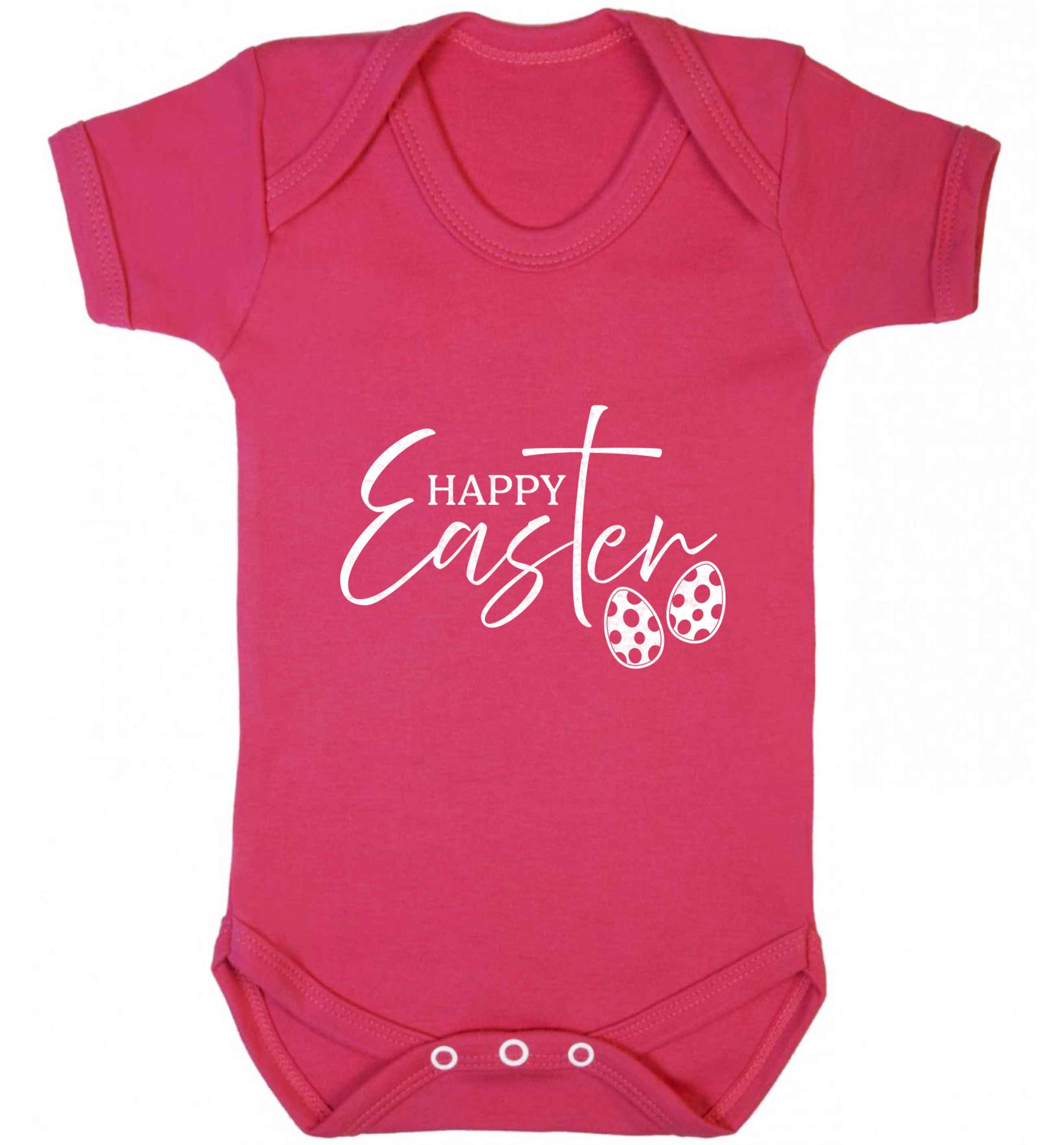 Happy Easter baby vest dark pink 18-24 months
