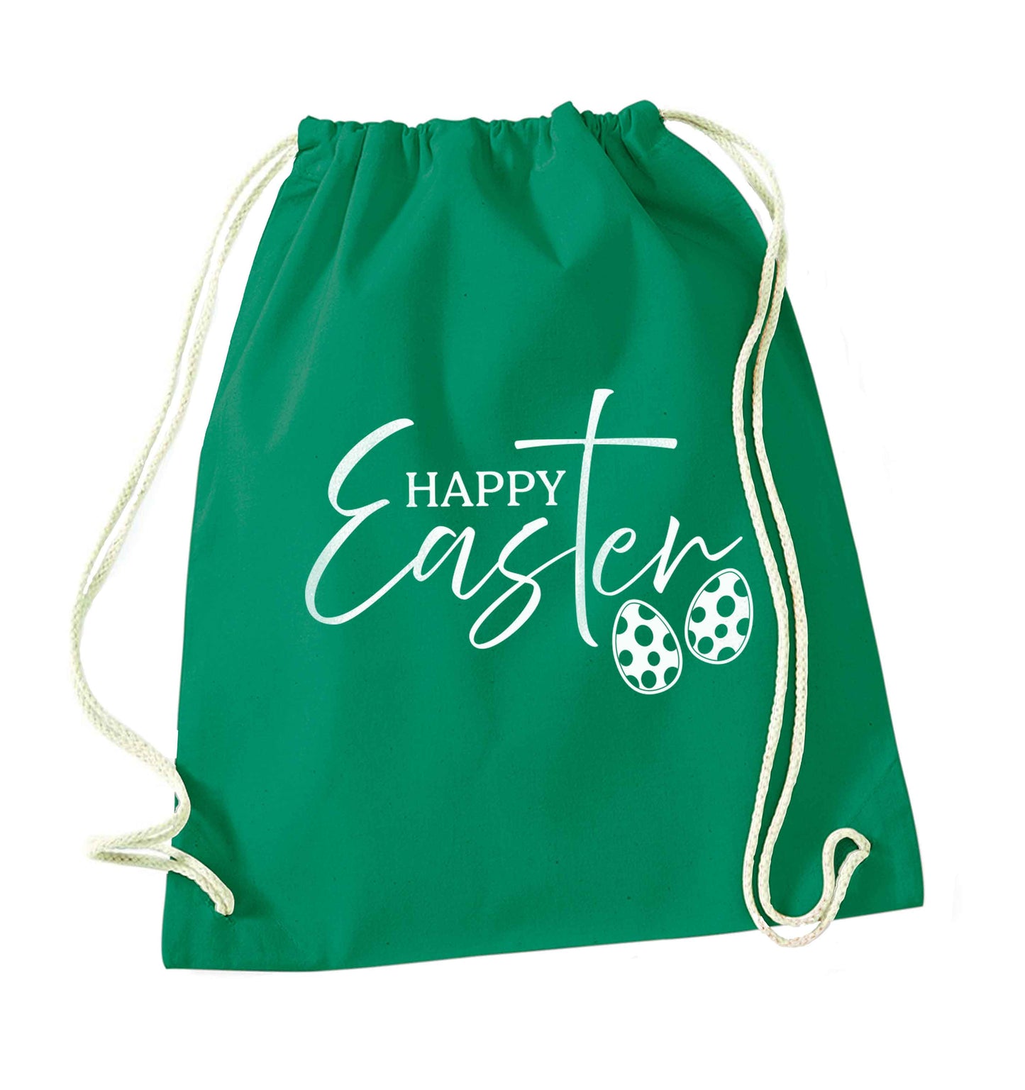 Happy Easter green drawstring bag