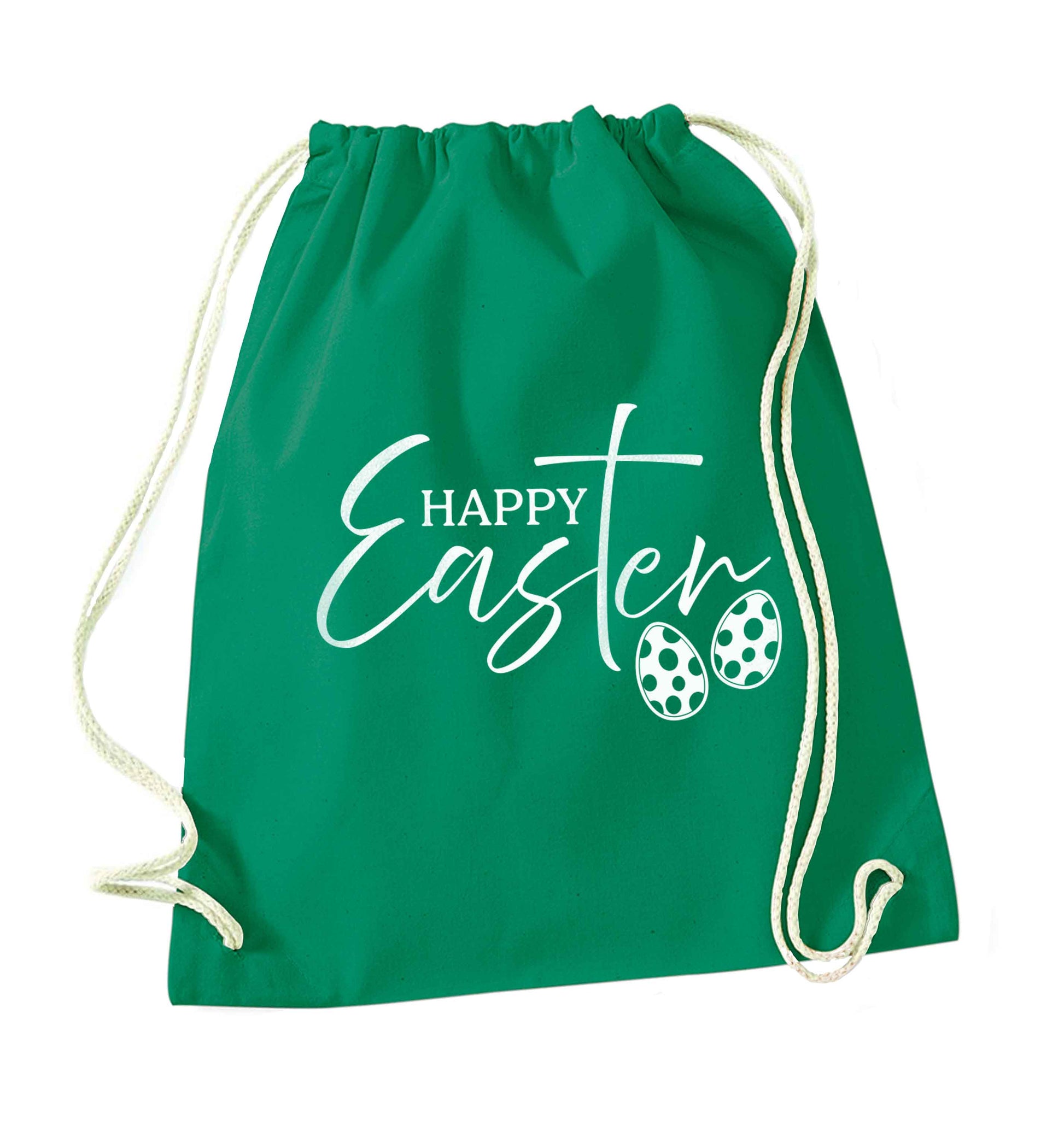 Happy Easter green drawstring bag
