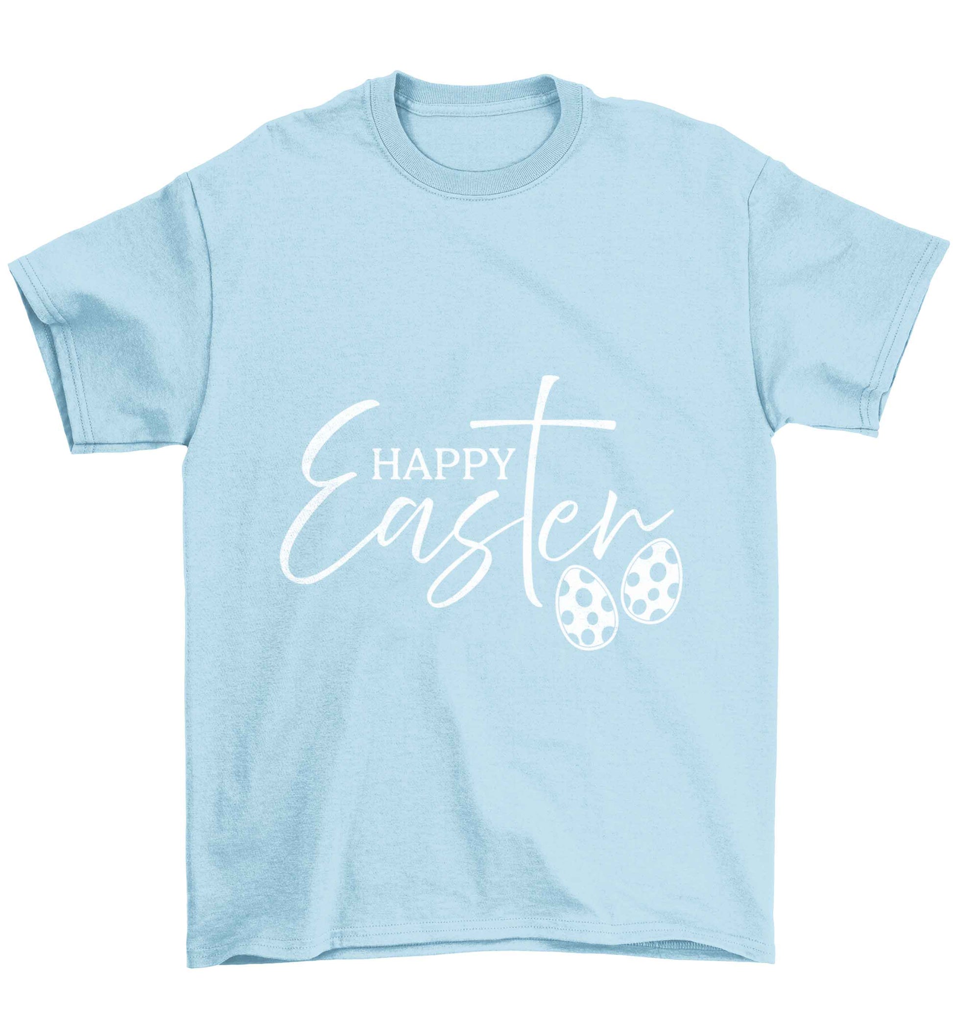 Happy Easter Children's light blue Tshirt 12-13 Years